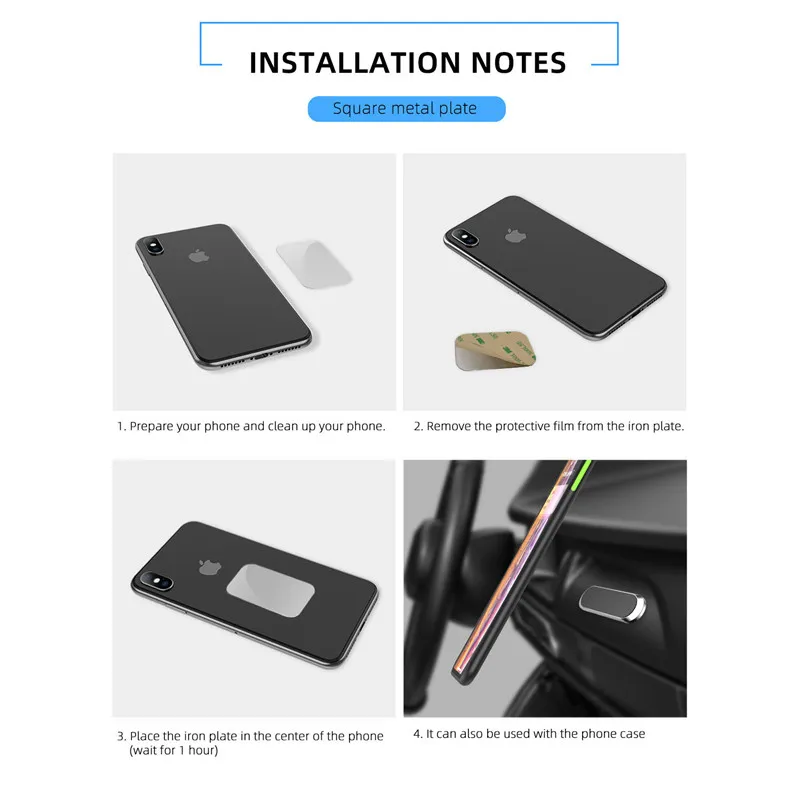USLION Streifen Form Magnetische Auto Telefon Halter Stehen Mit eisen Für iPhone Samsung Xiaomi Wan