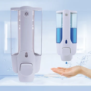 

Adhesive Soap Dispenser Drill Free Hand Dispenser Shampoo Shower Gel Lotion Container Dispenser For Kitchen Bathrooms Two Color