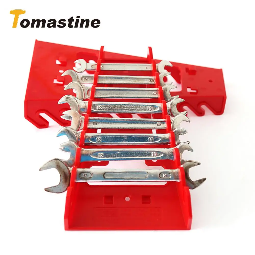 1 Pcs 9 Slot Wrench Holder Red Abs Plastic Wrench Rack Standard