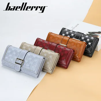 

Baellerry Women Long Wallet Fashion Mass Leather Phone Wallet Clutch Buckle Bags Lady Purse Hand Bags Luxury Louis Wallet