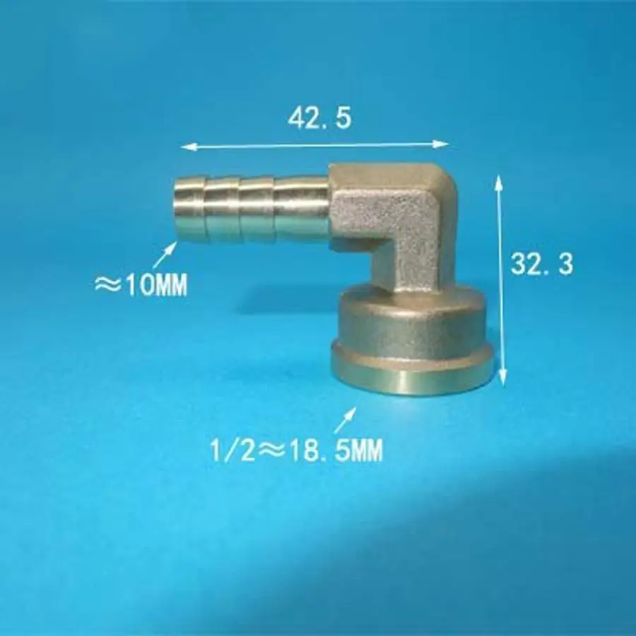 1/2" BSPP Female x 10mm Hose Barb Elbow Splicer Brass Hosetail Fitting