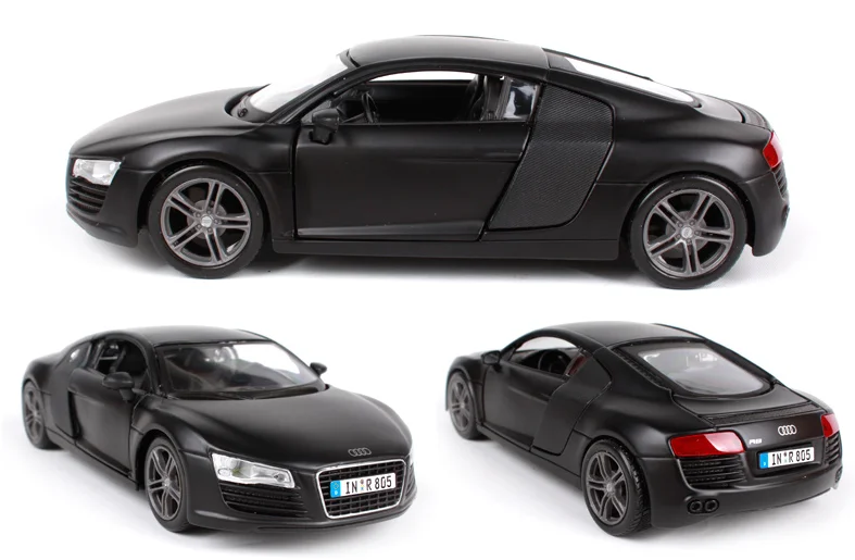Maisto 1:24 Audi R8 черная литая под давлением модель гоночный автомобиль игрушка в коробке