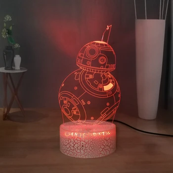 

Star Wars Creative 3D Visual Table Lamp Resistance BB-8 Robot USB Touch LED Night Light Mini Desk Lamp Switch Bedroom Night Lamp