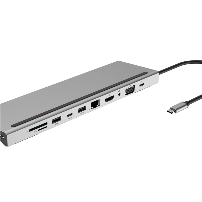 11 в 1 USB разветвитель мульти 11 портов type C концентратор до 3,0 USB HDMI RJ45 usb-хаб VGA для MacBook