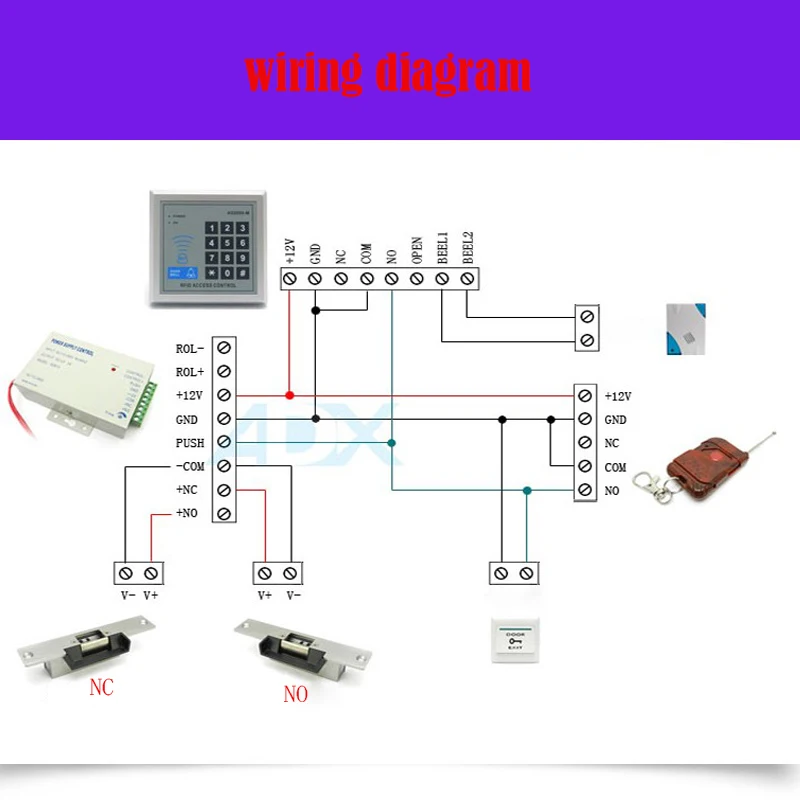 Electric Strike Door Lock Electronic For Access Control System New Fail Secure Stainless Door 12V DC Fail-Secure NO/NC Lock（1PCS