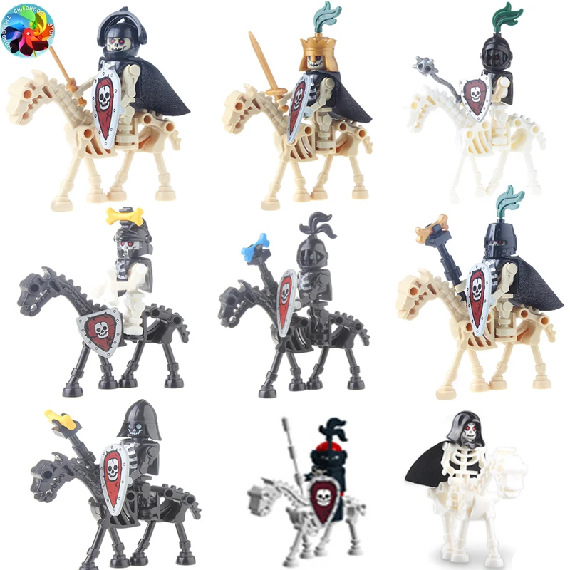 9 шт./компл. конструктор-скелет ниндзя средневековый замок рыцарь воины Карибские