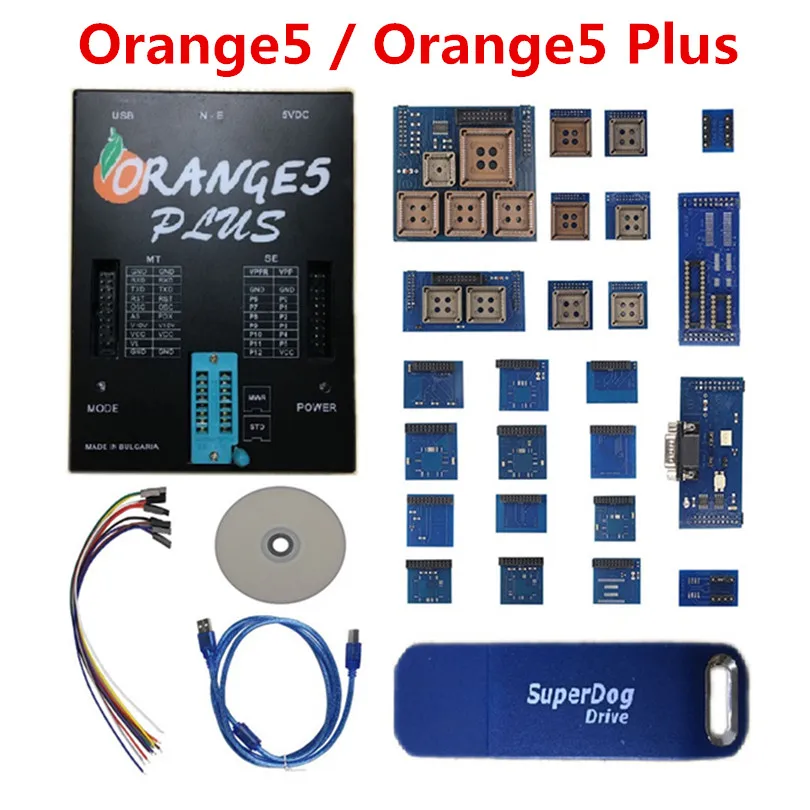 DHL оранжевый 5 полных адаптеров OEM Orange5 Plus V1.35 оборудование для программирования+ Улучшенная функция программного обеспечения V1.34 Orange5 - Цвет: orange5 plus