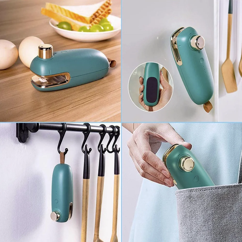

USB charging sealing machine hand pressure portable mini heating plastic packaging machine handheld vacuum food sealing device