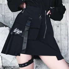 Ruibbit, новинка, женские черные, красные юбки с карманами, Япония, Harajuku, жесткая, для девушек, винтажная, в клетку, нестандартная, плиссированная, модная, мини-юбка