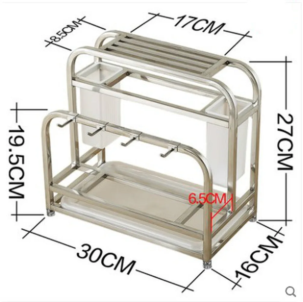 Stainless Steel Multi-function Kitchen Storage Rack Knife Rack Spoon Shovel Cutting Board Kitchen Supplies Wy10226