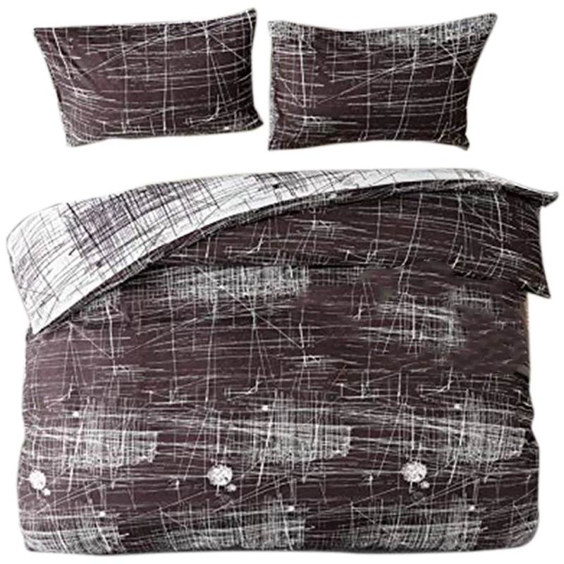 

3-Piece Duvet Cover Double Bed Coffee Color Bedding Set with Zip Closure As Quilt Cover or Quilt Cover