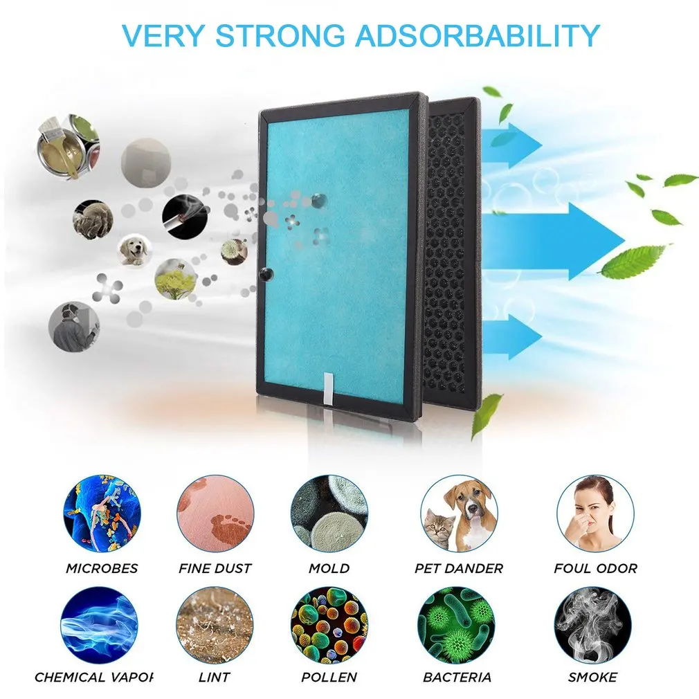 Premium Towel Gourd Filter Screen Nano HEPA Air Filter Three Filter in One Package Compatible with WEOOLA Air Purifier