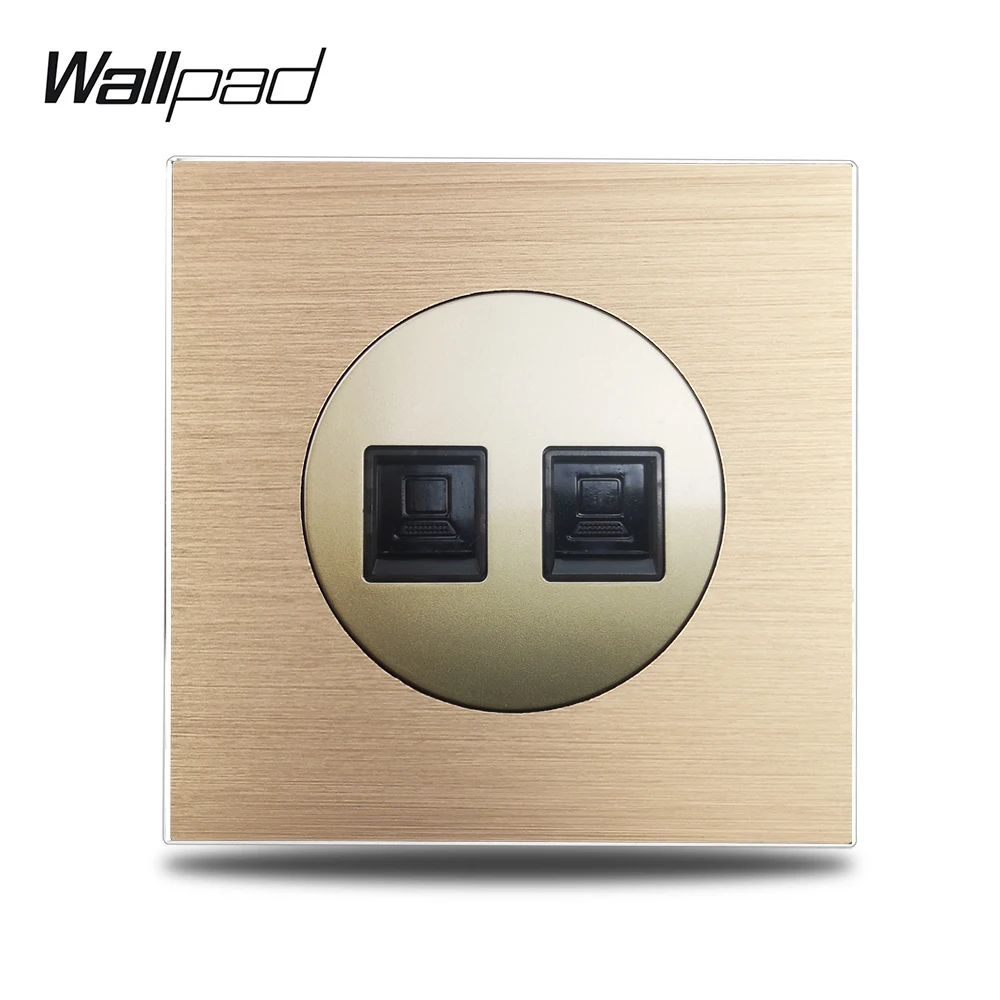 Настенная розетка Wallpad L6 золотой двойной интернет CAT6 компьютерная Data RJ45 Jack с