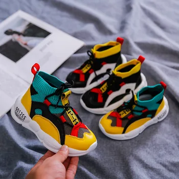 

Children High-top Socks Shoes for Kids Boys Little Girl Sports Shoes Breathable Knit Sock Shoes Baby Sneakers Casual Shoes Soft