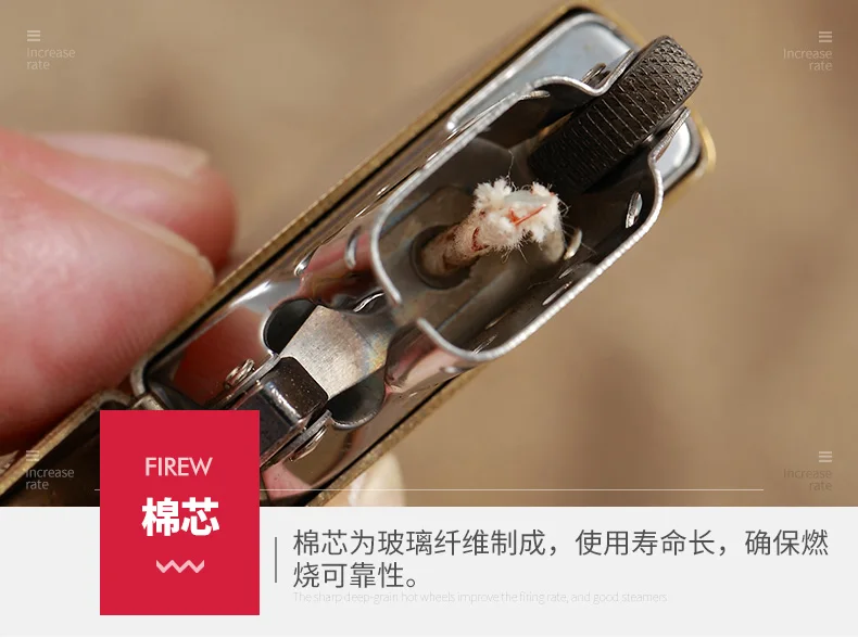Lighter, creative colourful compass, retro sand wheel, pure copper, kerosene lighter, male boyfriend