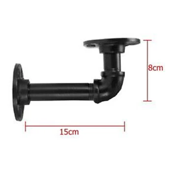

2pcs Black Vintage Industrial Pipe Metal Wall Floating Shelf Storage Shelving