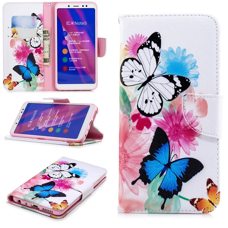 Чехол книжка из искусственной кожи для Xiaomi Mi A1 A2 Lite Redmi 9 8 7 8A 7A Note 9S 8T 6 5 Pro 4
