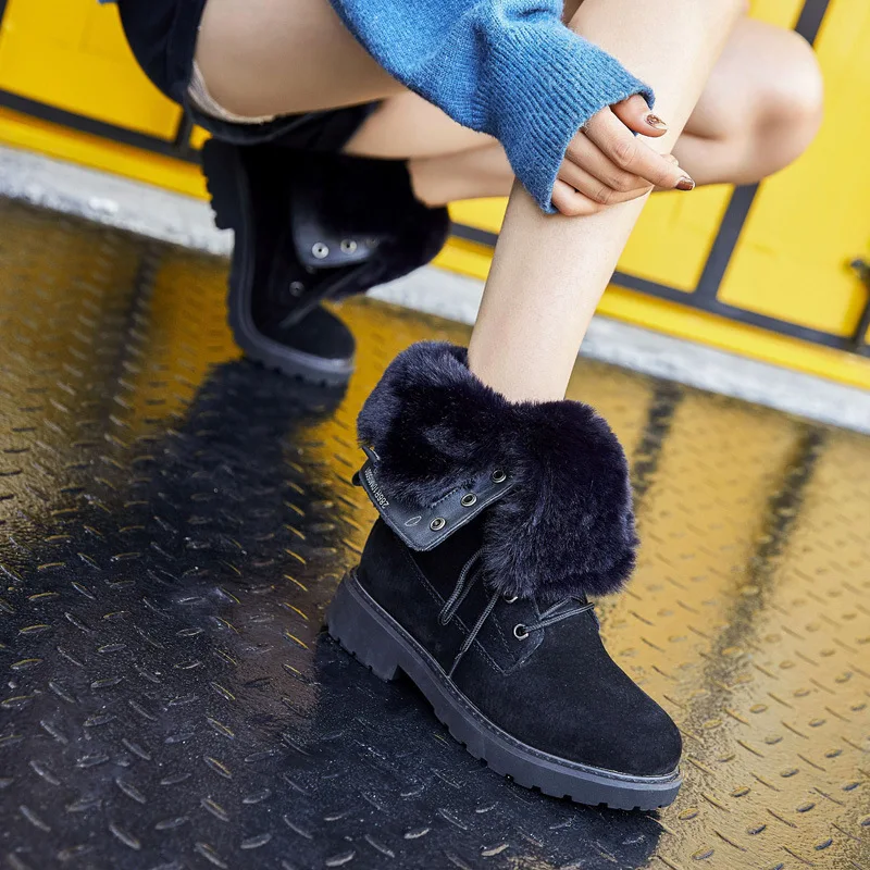 Коричневые женские ботинки из натуральной кожи; Зимние Повседневные теплые ботинки до середины икры на меху; женские зимние ботинки на шнуровке с круглым носком; обувь в стиле милитари