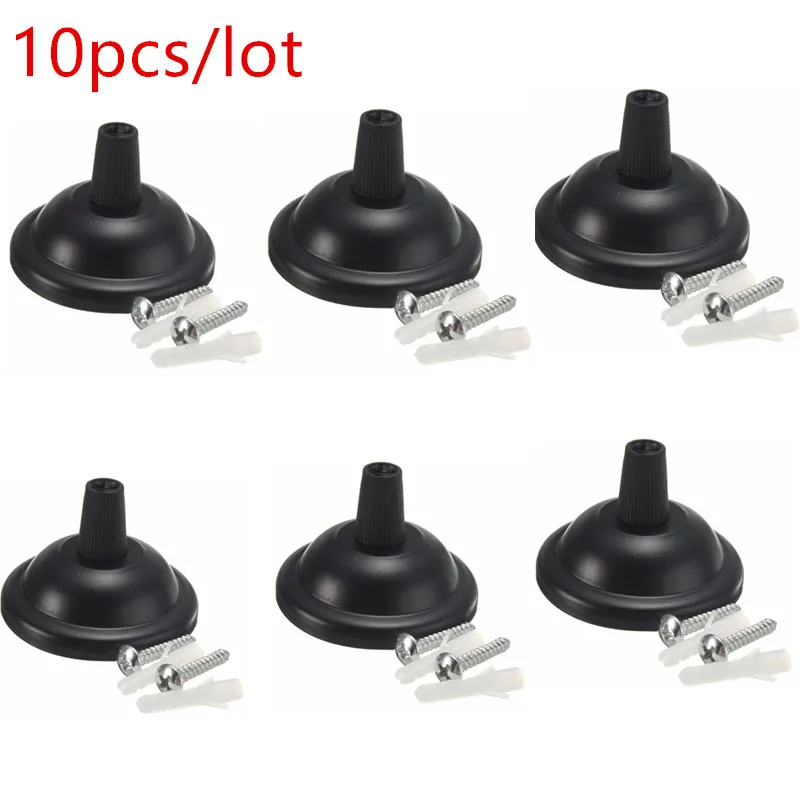 

10pcs/lot Black Retro Vintage Antique Edison Light Ceiling Rose Base Hook Plate Holder Fitting Chandelier Bulb Dropshipping