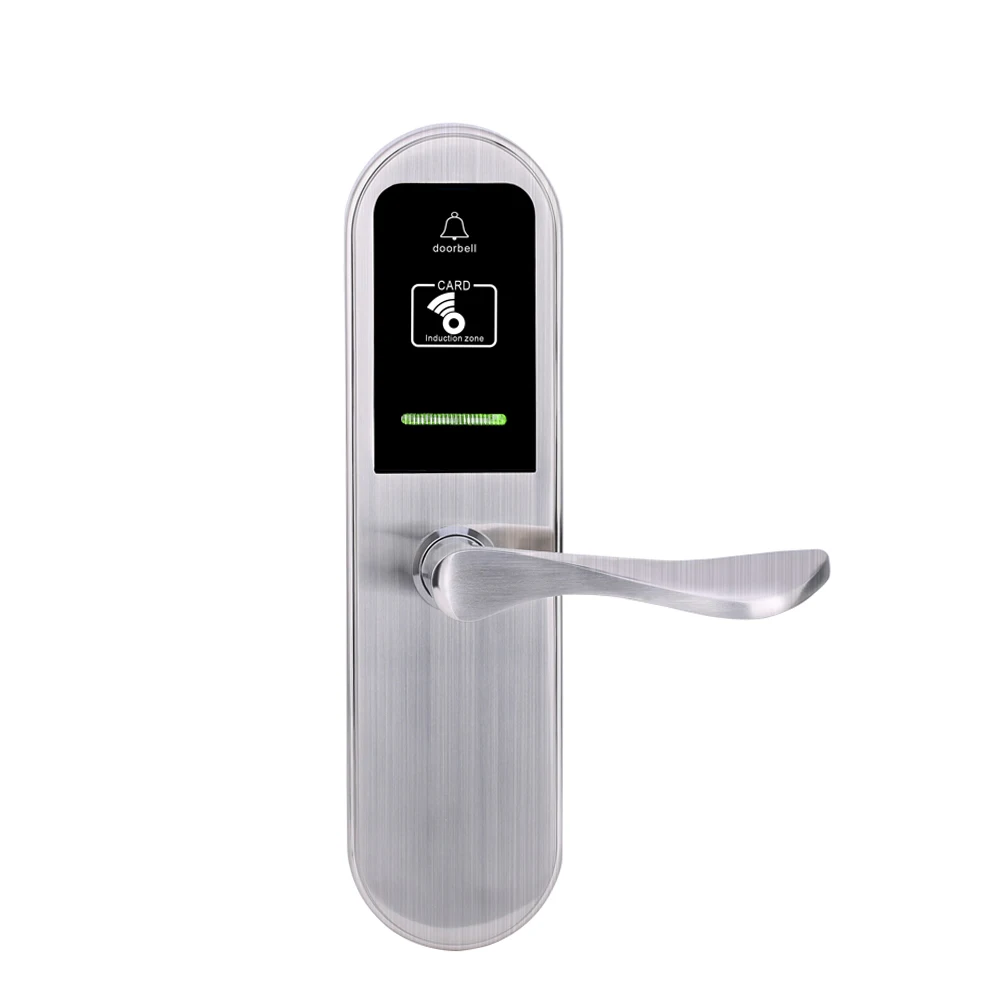 Цифровой Электрический Лидер продаж RFID смарт-карта ключ отель система контроля доступа безопасный замок для двери электронный - Цвет: Серебристый