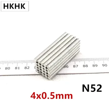 

10-1000pc/lot Disk Magnet 4*0.5 N52 Strong magnet 4x0.5 mm NdFeB Rare Earth Neodymium magnet 0.5mm thin mini Magnets for speaker