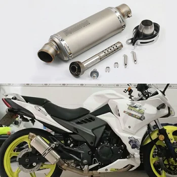 

310mm 370mm 470mm Motorcycle Exhaust Tip Muffler Titanium Baffles Silencer Removable DB Killer Exhaust System