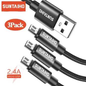 

3Pack Micro USB Cable 2.4A Fast Charging For Xiaomi Redmi Note 5Pro Android Mobile Phone Data Cable for Samsung S7 Micro Charger