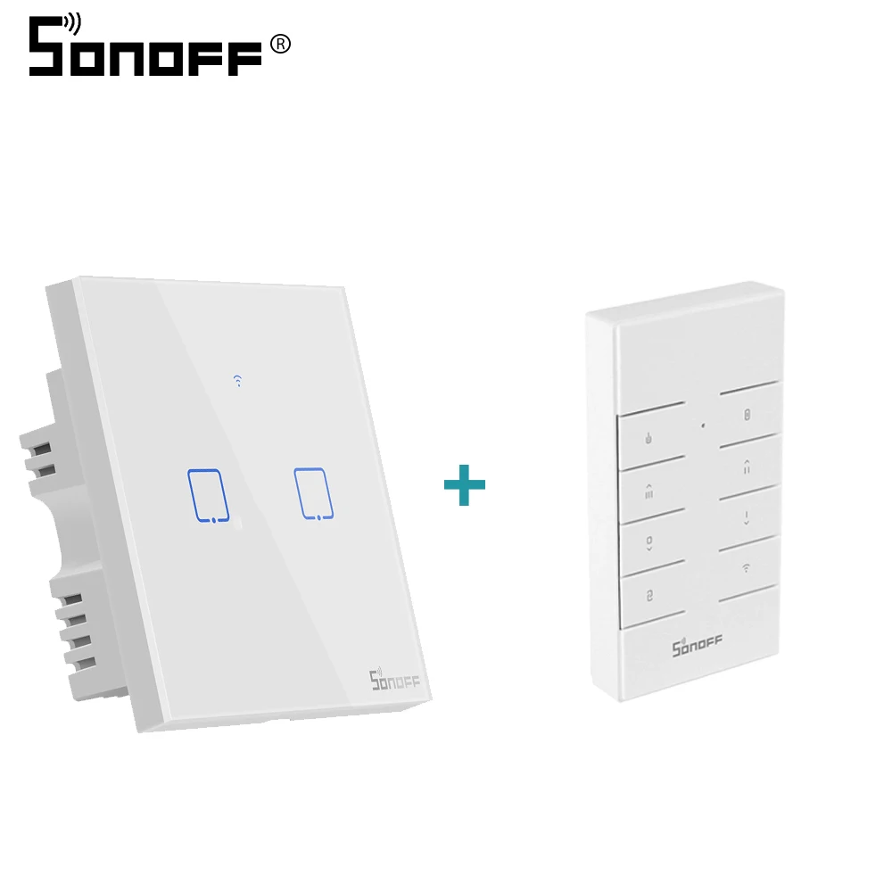 Интеллектуальный выключатель света SONOFF RM433/TX/T1 UK 8keys 433 МГц RF пульт Управление RF Беспроводной настенный выключатель света Touch Панель Wi-Fi, 1/2/3 с Google Home, Alexa - Комплект: T1 UK 2C with RM433