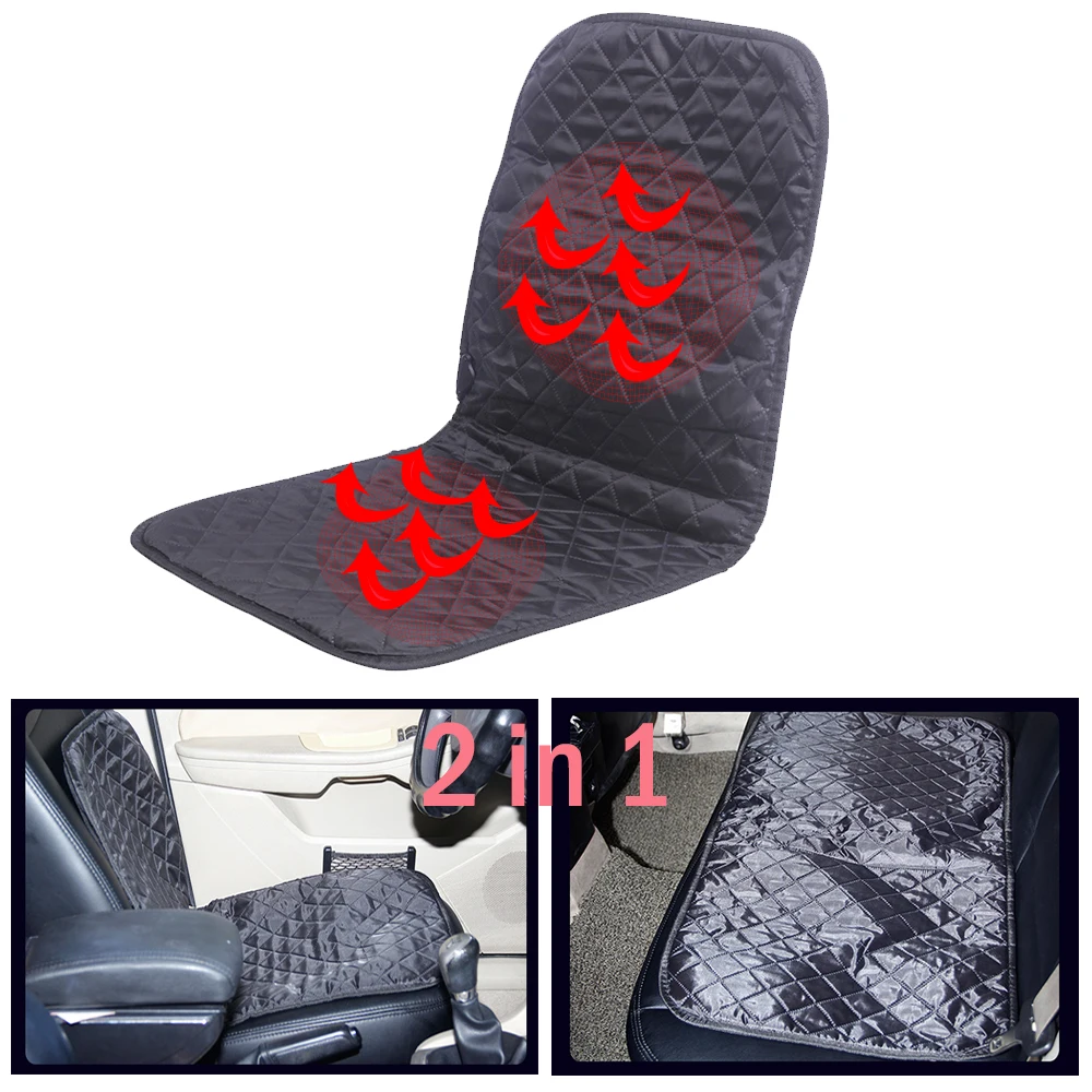 

12V Car Electric Heated Seats Cushion 2 in 1 Front Rear Autos Seats Universal Pad Waterproof Thermostat Winter Fast Warmer Cover