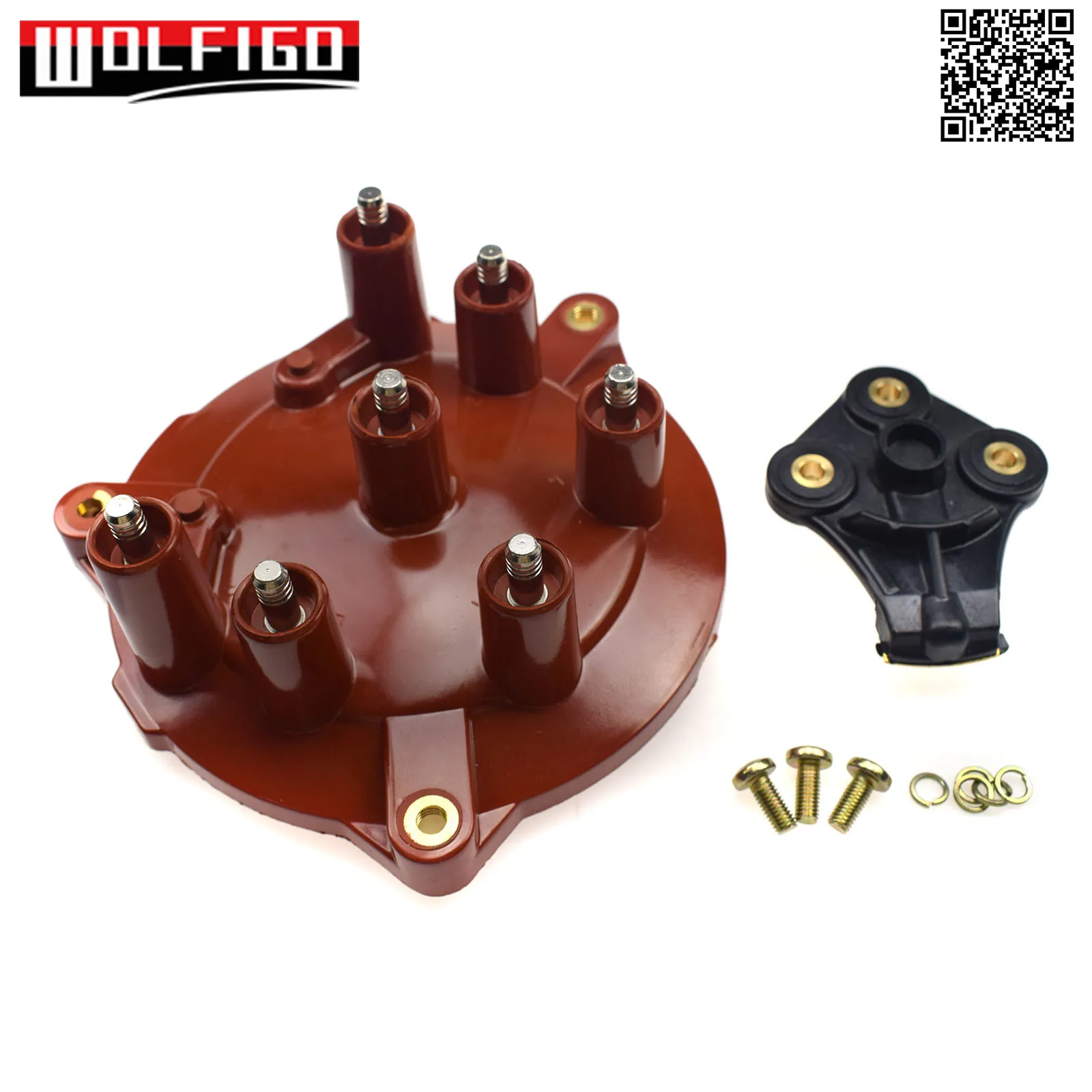 Distributor Rotor Cap and Wire with 6 Spark Plugs Kit Compatible with W124 W126 W201 