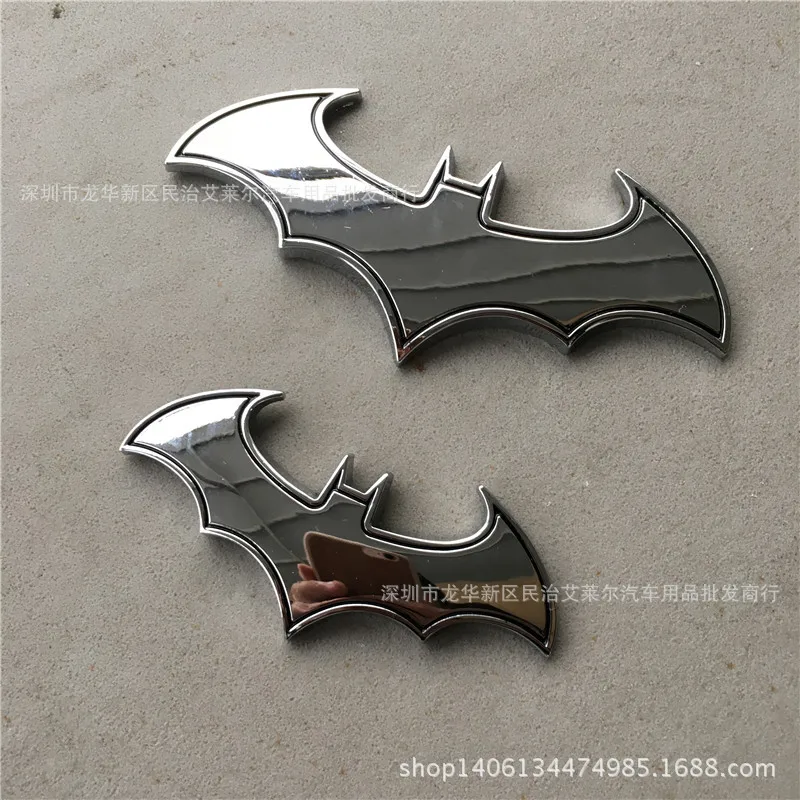 Large Size Metal Cool Bat Car Logo Modified Car Stickers Tail Tag Machine Cover Standard Side Label Bat Man