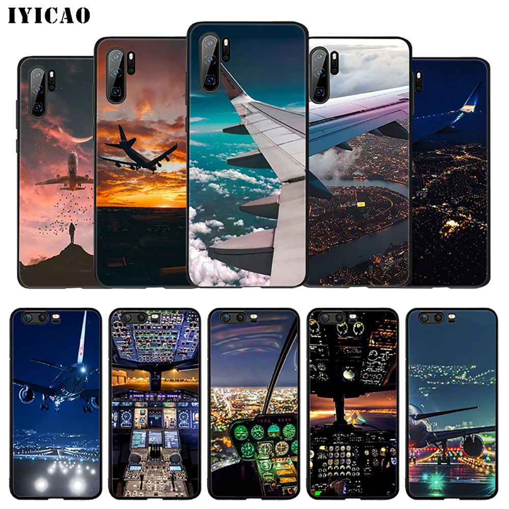 IYICAO Airplane Red Space Soft Case for Huawei Mate 30 20 10 lite Pro Y6 Y7 Y9 Prime 2018 &amp Nova 3i 3 2 4 2i 5i |