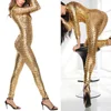 Women Mesh Hole Zipper Faux Patent Leather Tight Jumpsuit Nightclub Bodysuit Great for party club outfits perfect gifts for sexy ► Photo 3/6