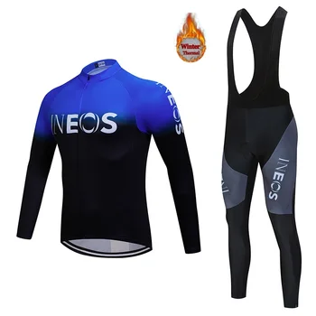 

Ineos2020 Cycling Men's Cycling Jersey Bike Outdoor Mountain Bike Clothes Warm Plus Velvet Suit