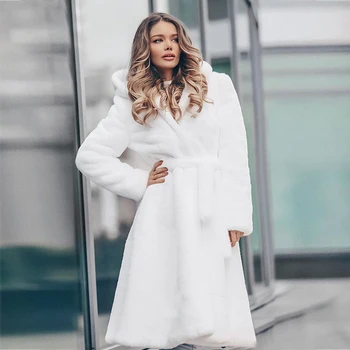 

Winter Warm Coat Slim Fashion Faux Fur Coat Long Thick Warm Jacket Plus Size Female Plush Outfit Manteau Fourrure Femme