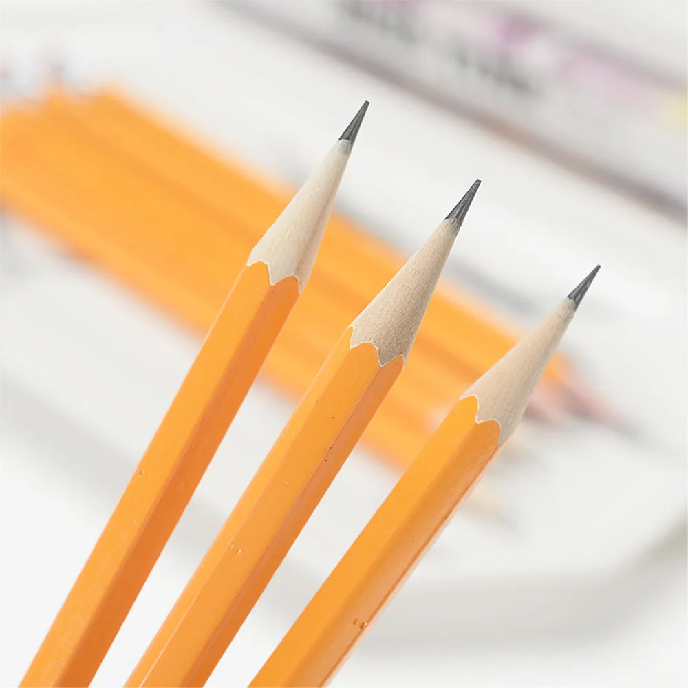 10 шт. желтый деревянный карандаш обычные HB карандаш студент письменный стол/карандаш для рисования скетчей с ластиком школьные канцелярские принадлежности