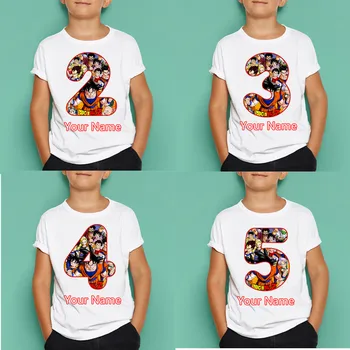 

Boys/Girls Dragon Ball Z Birthday Number T Shirt Kids Birthday Short Sleeve Tops Children's Masks Birthday Gift,Dropshipping