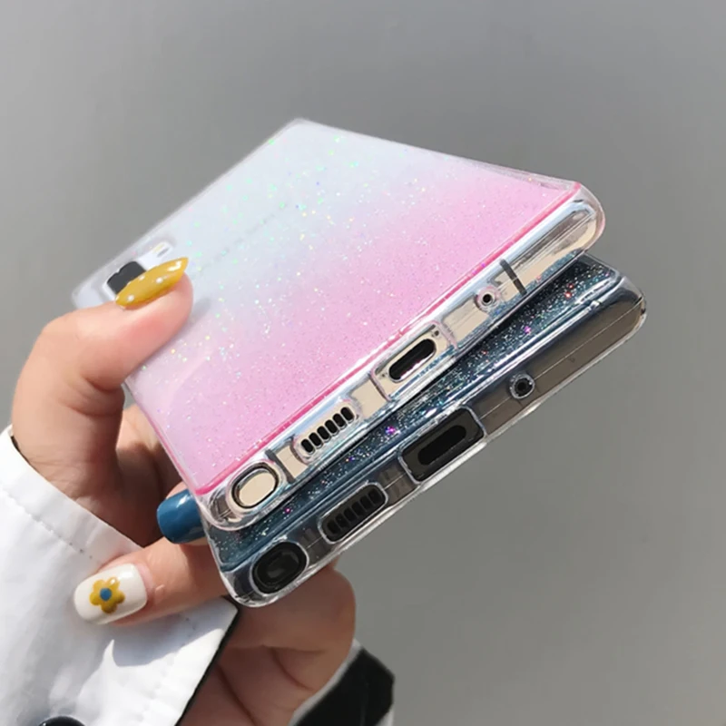 YHBB чехол S для samsung Note 10 8 9 Шикарный Блестящий Прозрачный чехол для samsung Galaxy S10 Plus S8 S9 цветной мягкий чехол с градиентом