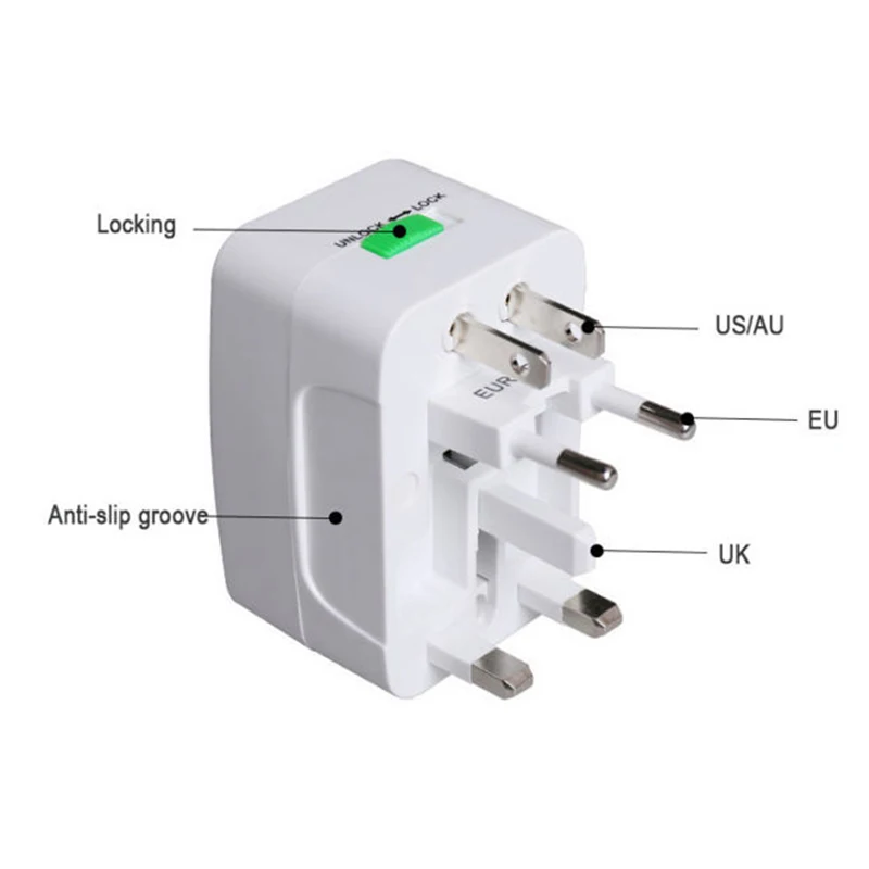 2USB Plug Power Adapter Adapter International Travel Adapter Universal Travel Socket USB Power Charger Converter EU UK USA