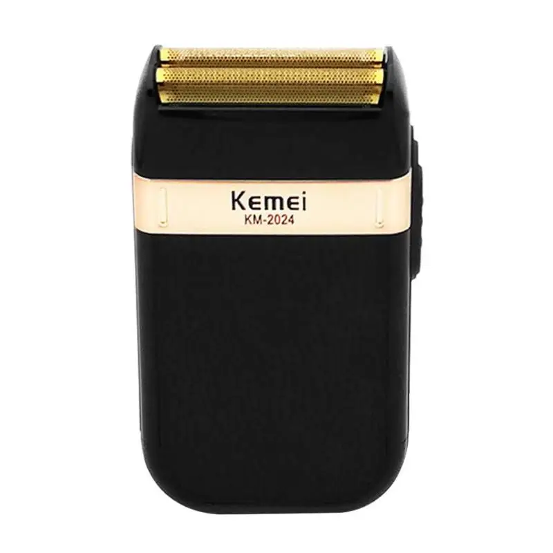 Kemei бритва триммер для бороды Мужская электрическая бритва Влажная и сухая моющаяся электробритва перезаряжаемая бритва USB триммер для бороды 4 - Цвет: Черный