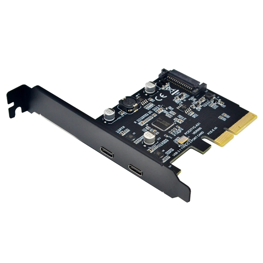 USB 3,1 PCIE Raiser карта двойной Реверсивный USB 3,1 Gen 2 порта type-C PCI-E PCI Express X4 SATA 15Pin Разъем 10 Гбит/с добавить на карту