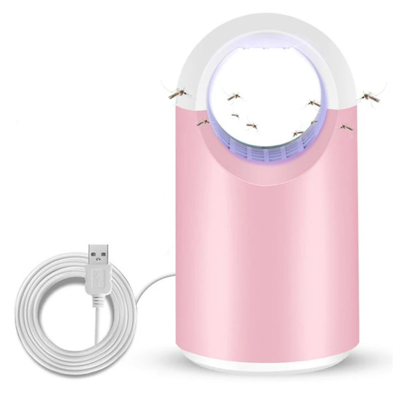 Pink Электроника usb Mosquito Killer лампа Фотокатализ Mute домашняя светодиодная ловушка для насекомых Zapper ловушка противомоскитная лампа без излучения Ligh - Цвет: Pink
