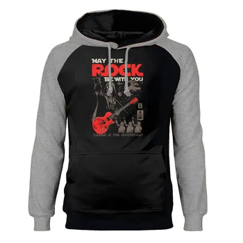 

2020 Darth Vader Hoodies Men May the Rock Be With You Hip Hop Raglan Hooded Sweatshirts Hoodie Sweatshirt Cool Streetwear
