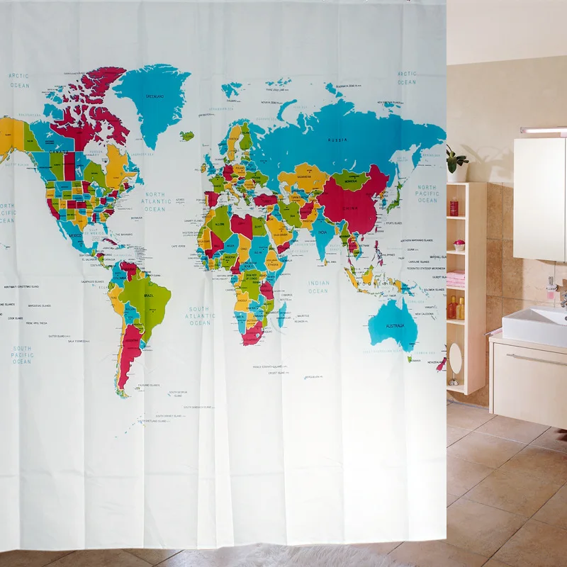 Занавеска для душа s карта мира занавеска для душа 180 см x 180 см водостойкие плесени шторы из полиэстера LBShipping