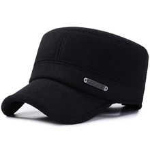 Мужская зимняя шапка, мужская шапка с уткой, козырьки, зимние наушники, плюс бархатная теплая плоская шляпа, хлопковая шапка