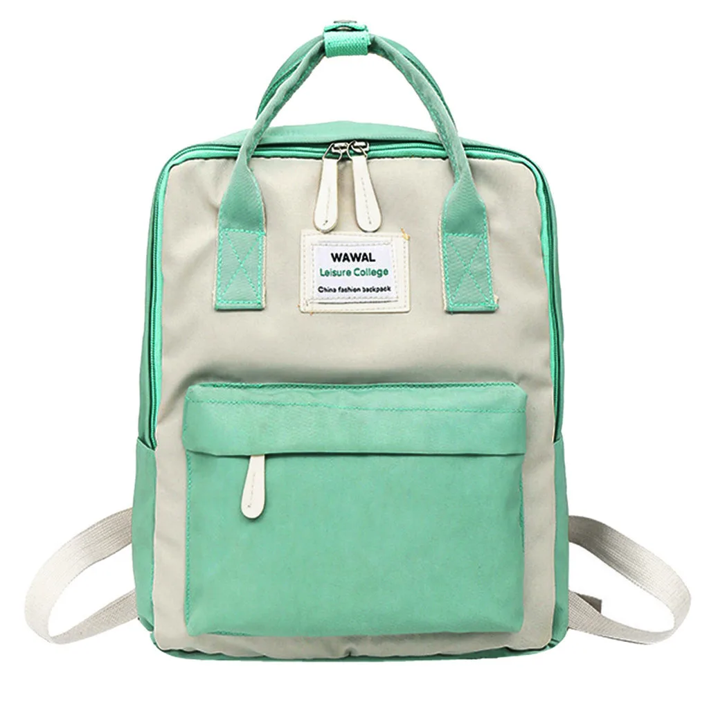 Школьный рюкзак для девочек, рюкзак из парусины, легкий походный рюкзак, альпинистские рюкзаки для путешествий, школьная сумка JU31 - Цвет: WH