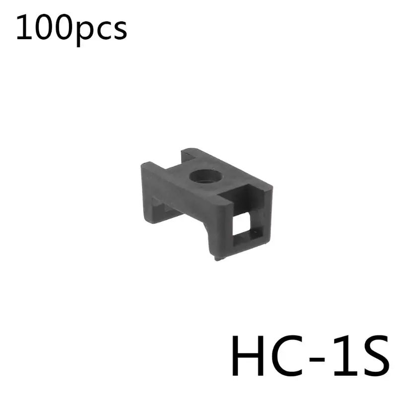 HC-1S 100 шт./компл. кабельный стяжка База крепление винт фиксация сиденья нейлон седло Тип пластиковый зажим для проводов Держатель проводов сеть дропшиппинг - Цвет: HC-1S