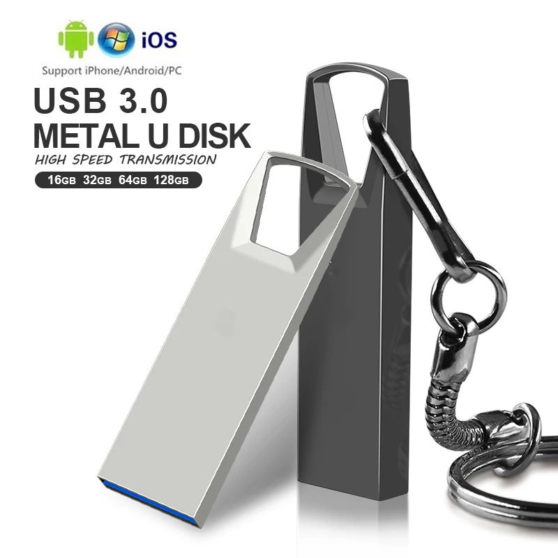 

Free customize Logo USB 3.0 Memory Mini Waterproof USB Flash Drive 128GB U Disk Key Pendrive 64GB 32GB 16GB 8GB Pen Drive metal