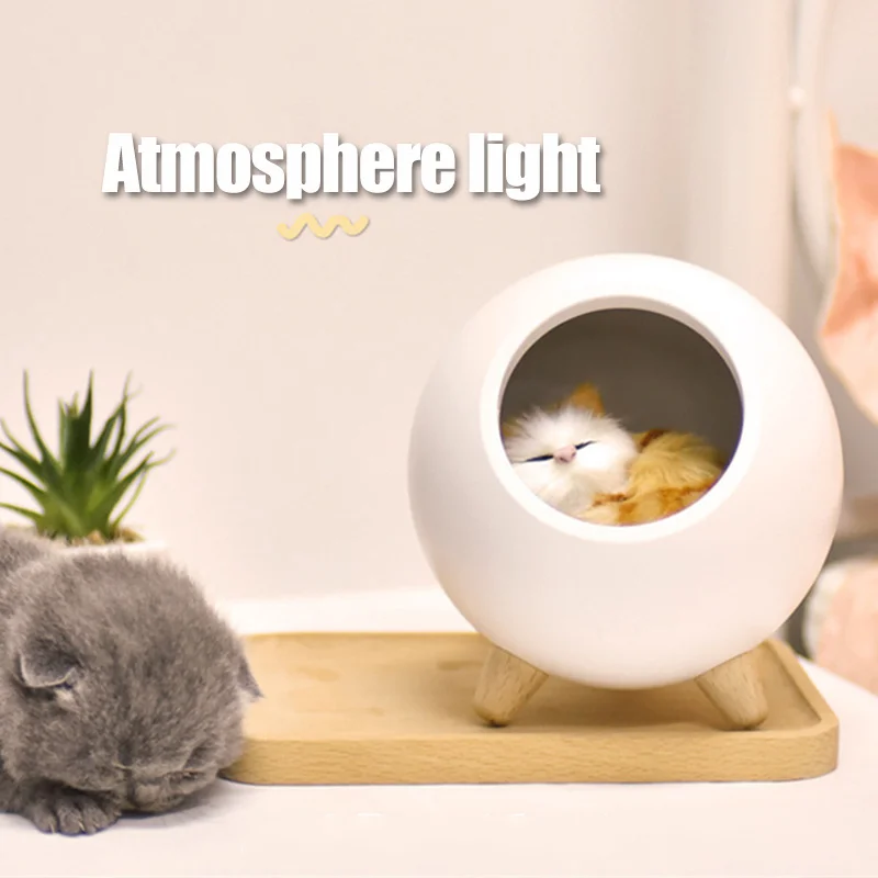 Милый маленький ночник маленький дом для домашних животных Atmospheres свет зарядка через Usb для девочек в спальню SLC88