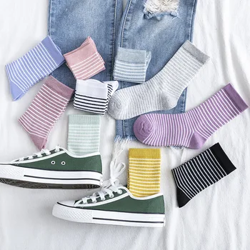 

Japanese Korean Style Candy colors Woman Socks Cotton for Spring Autumn Loose Socks Women Pink Calcetines Mujer Meias